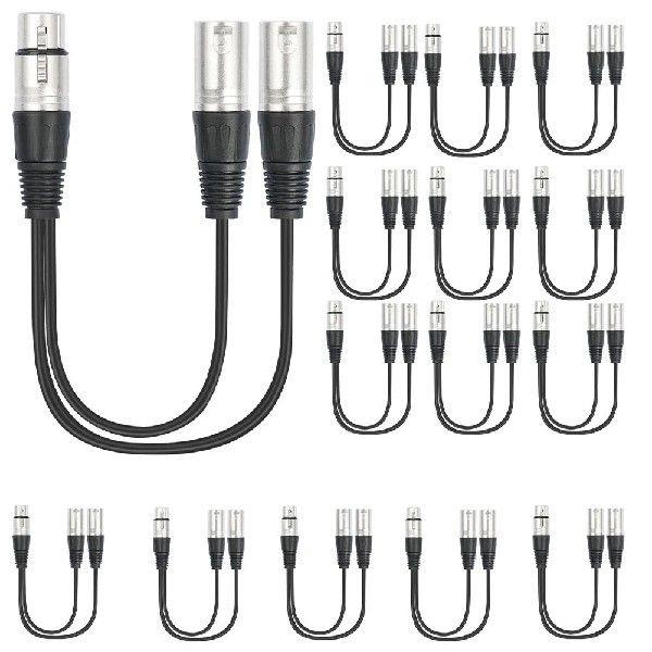 5/10/15 Pcs XLR Splitter Cable 30CM Audio Adaptor 3 Pin XLR