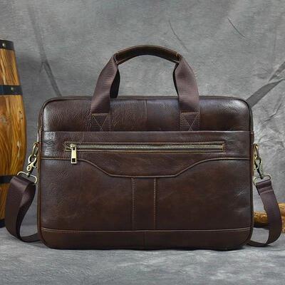 Genuine Leather Briefcase Bag for 15.6 inch laptop computer