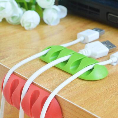 Cable Holder Organizer Cord Desk Wire Clips Self-Adhesive