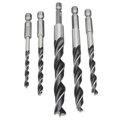 top quality 5pcs 1/4 hex shank wood hcs center drill bit se