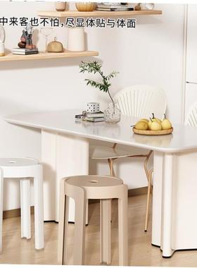 Nordic round stool plastic adult stackable high table chair1