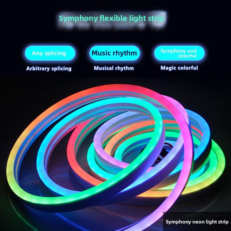 防水音乐蓝牙RGB led灯条霓虹灯3m
