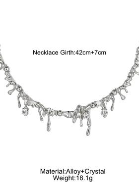 necklace women新款金属水滴熔岩系列锁骨链ins小众设计嘻哈个性