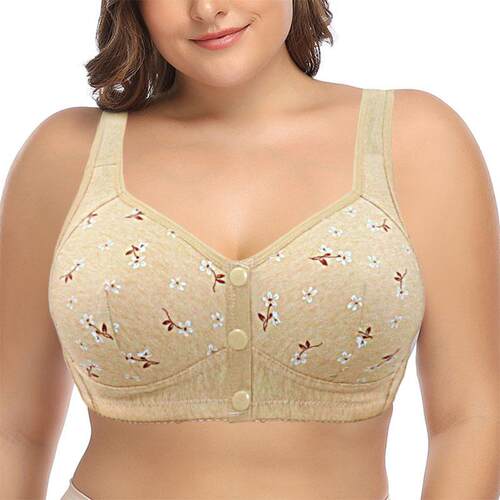 Front Closure Cotton Bras Women Comfortable Wire Free Bra So
