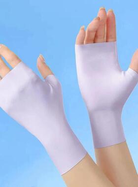 Sunscreen Fingerless Gloves Summer Gloves For Driving Half F