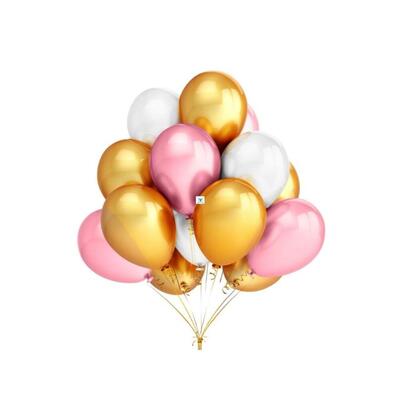 50pcs Gold White Black Pink Latex Balloons Birthday Party100