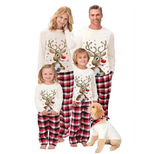 Christmas fashion parent-child pajamas圣诞时尚亲子装睡衣套装