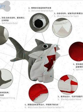 Pet Toys Shark Hat Cat Puppy Halloween Nerdy Cute Trans适用m