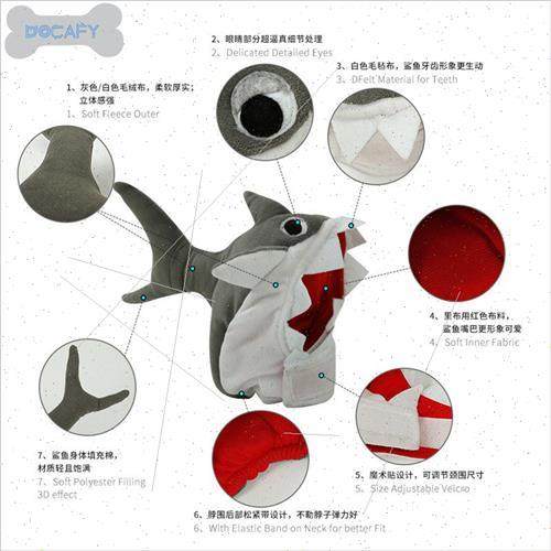 Pet Toys Shark Hat Cat Puppy Halloween Nerdy Cute Trans适用m
