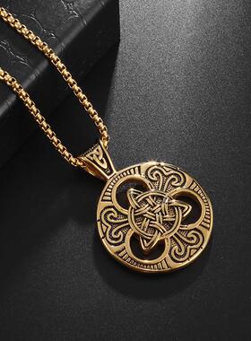 Vintage Fashion Odin Celtics Knot Pendant Necklace Men Daily