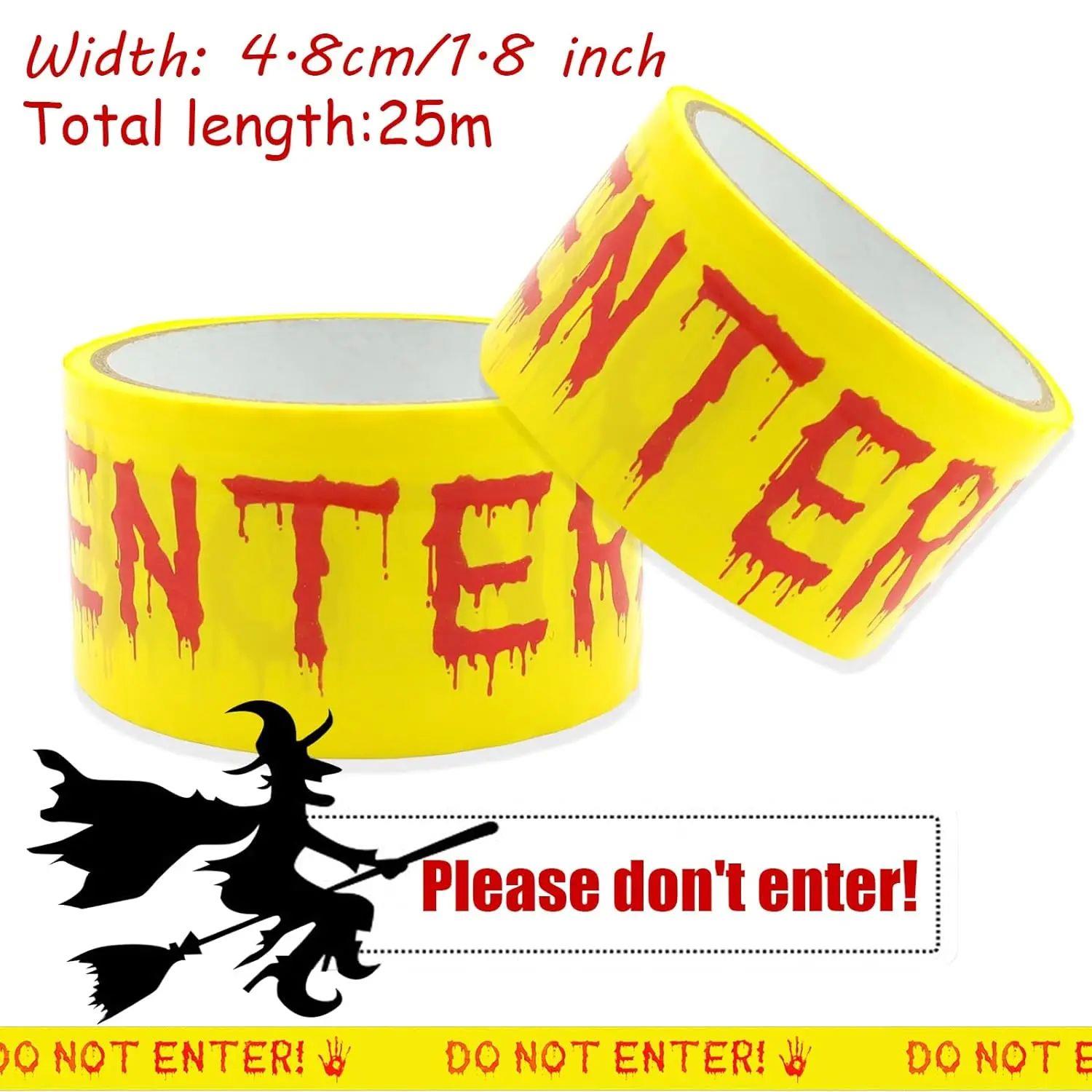 Halloween Decorations Scary Caution Tape,Do Not Enter Yellow