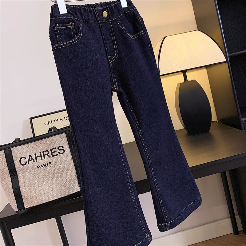 女童洋气百搭牛仔喇叭裤