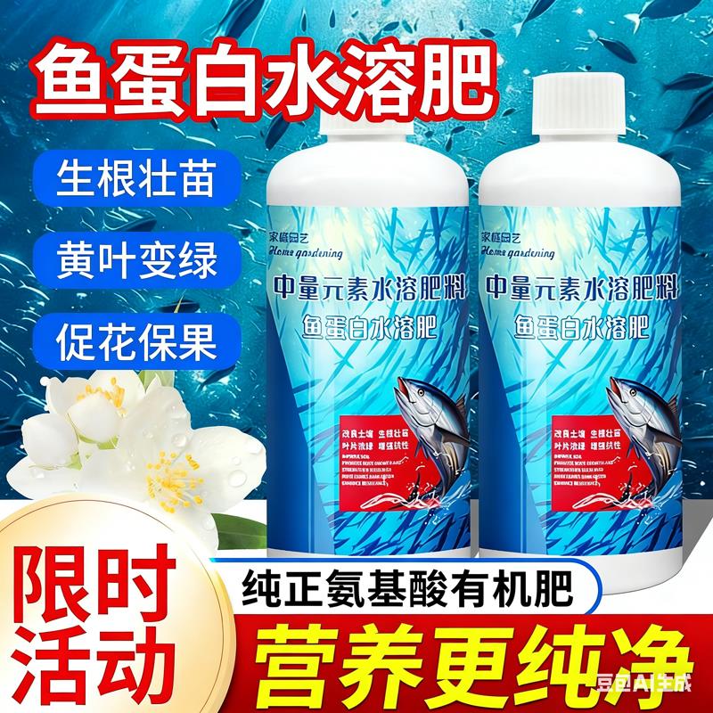 鱼蛋白氨基酸水溶肥海藻肥料发酵剂花卉绿植通用有机叶面肥旗舰店