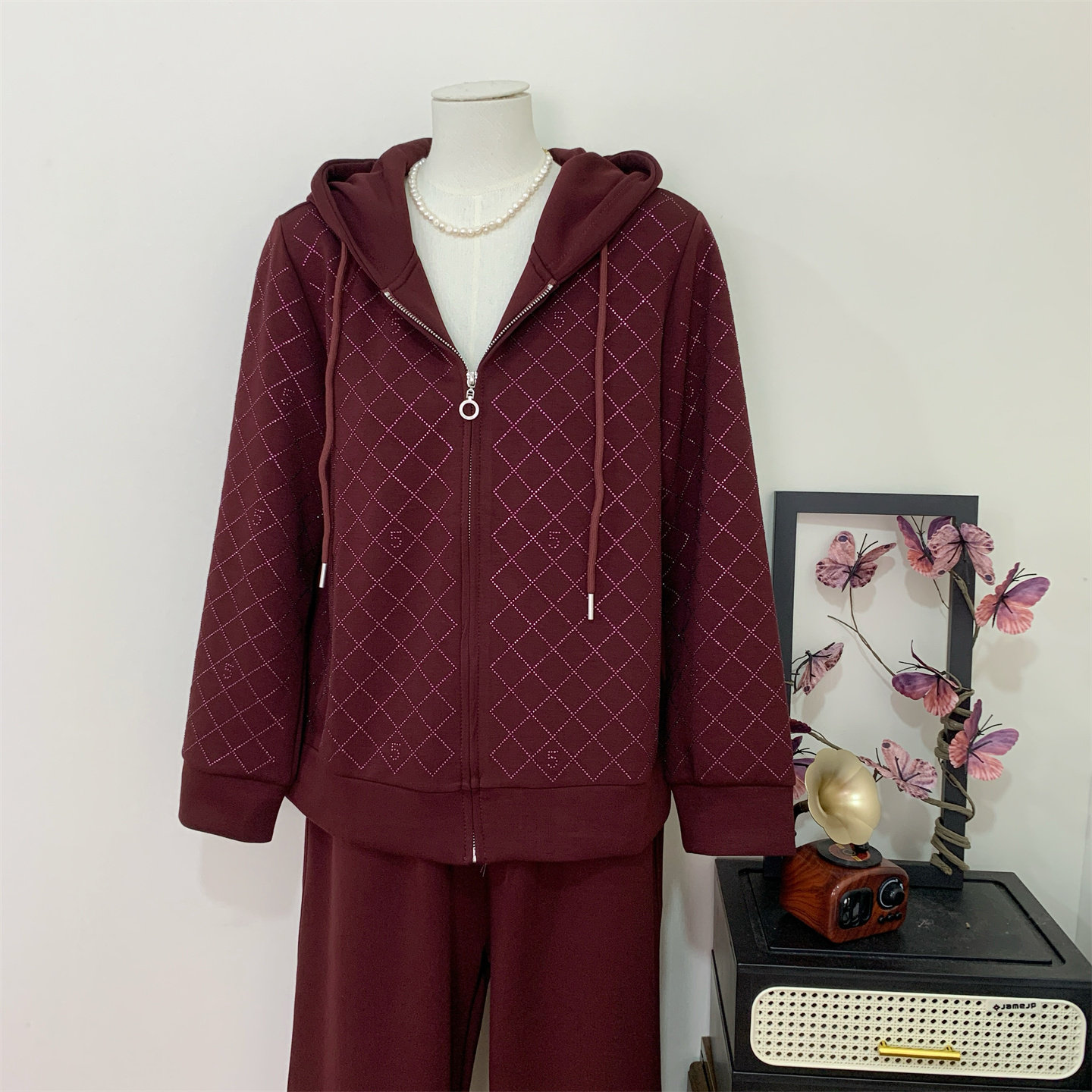 妈妈秋装加肥加大休闲运动服套装