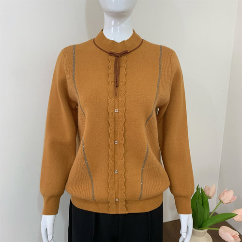 妈妈秋冬装洋气加绒保暖打底毛衣