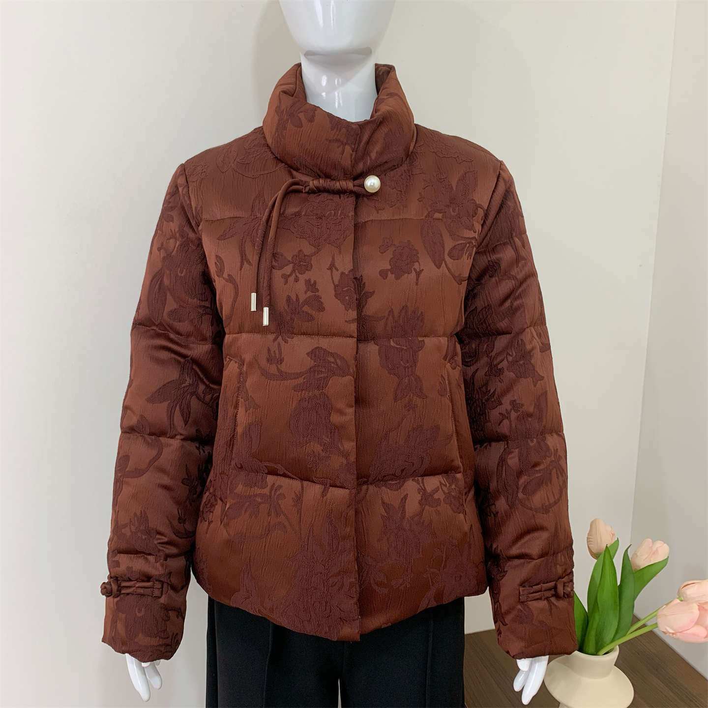 妈妈冬装新中式白鸭绒保暖羽绒服