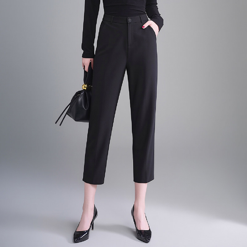 修身显瘦直筒裤女2026新款春夏季高腰休闲西装裤妈妈装九分烟管裤