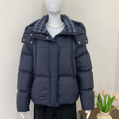 妈妈冬装短款连帽保暖羽绒服外套