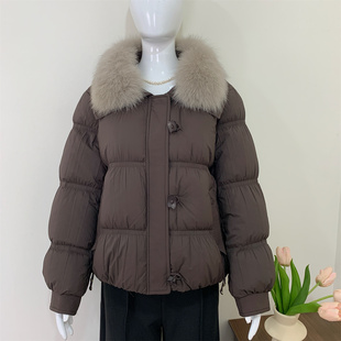 妈妈冬装狐狸毛领羽绒服高级感中老年女装秋冬外套贵夫人保暖上衣