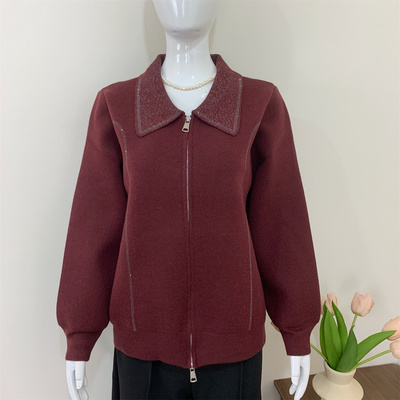 妈妈秋冬装加绒加厚洋气针织外套