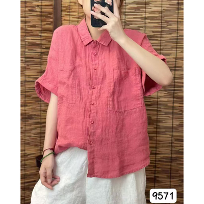 228亚麻衬衣衬衫女款 L90-130Xl130-150