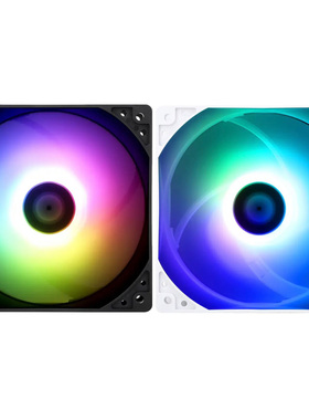 利民c12cws工包argb神光同步小4pin温控超静音白色机箱风扇12cm