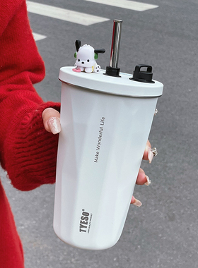 tyeso泰硕咖啡杯保温杯吸管大容量高颜值水杯女生2024新款冰霸杯