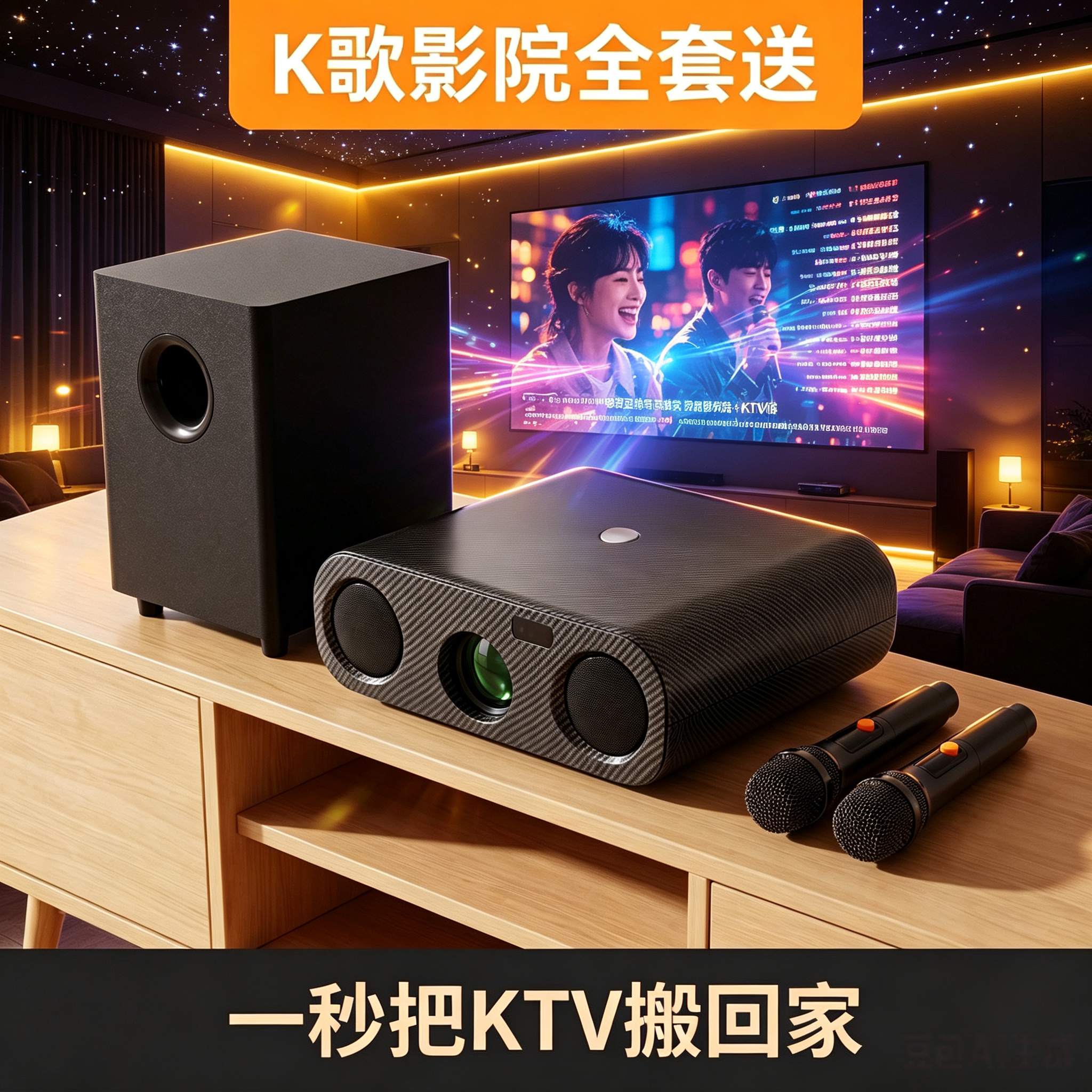 影哈哈 Z8K歌投影仪4k超高清2026新款家庭影院智能投影机送K歌会员大功率低音影院级音效白天户外客厅直投
