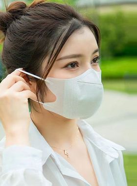 口罩3d立体男女新款一次性成人黑色白色ins高颜值不勒耳防晒防尘