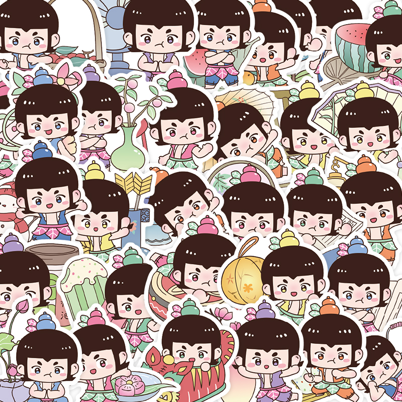 52张葫芦哇贴纸卡通可爱ins风