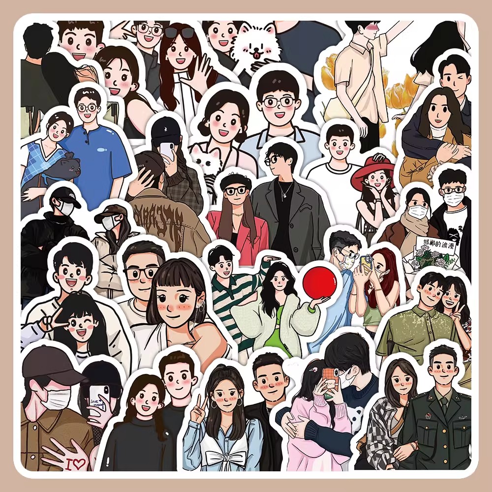 126张情侣合照贴纸ins风高颜值