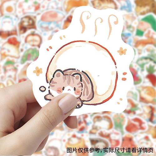 可爱卡通动物防水手账贴纸