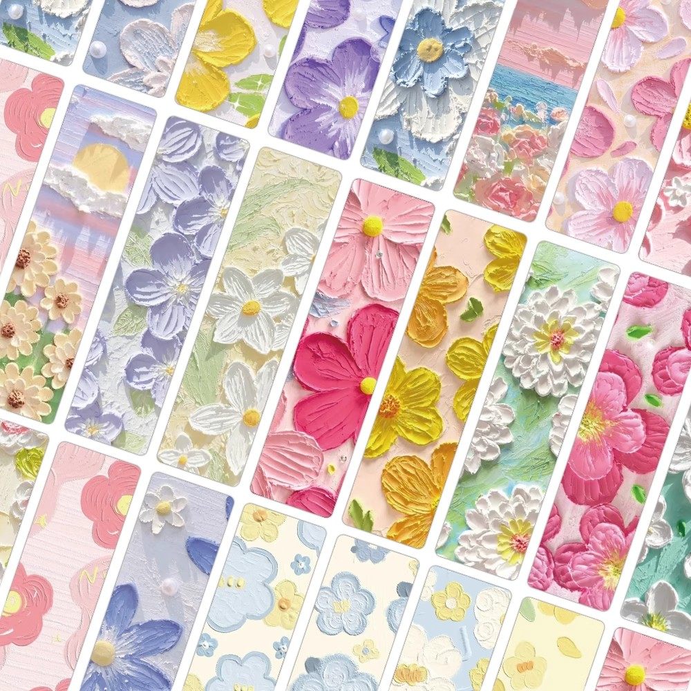 艺术油画花朵书签合集简约ins风防水小清新书签卡片DIY笔记本装饰,文具电教/文化用品/商务用品,贴纸/立体贴纸,淘宝优惠券,粉丝福利购,淘宝优惠卷