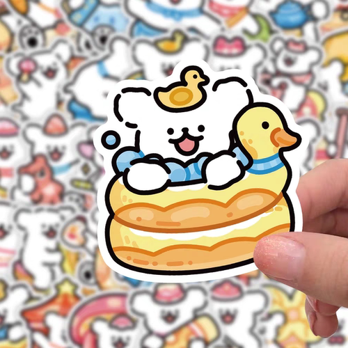 206张线条小狗贴纸爆款卡通贴纸