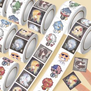 爆款2000贴ch国拟Q版卷卷贴可爱创意小众周边防水手账装饰贴画diy