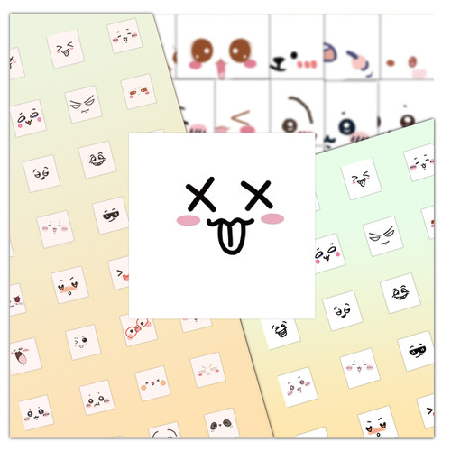 99张简约表情贴纸趣味ins风