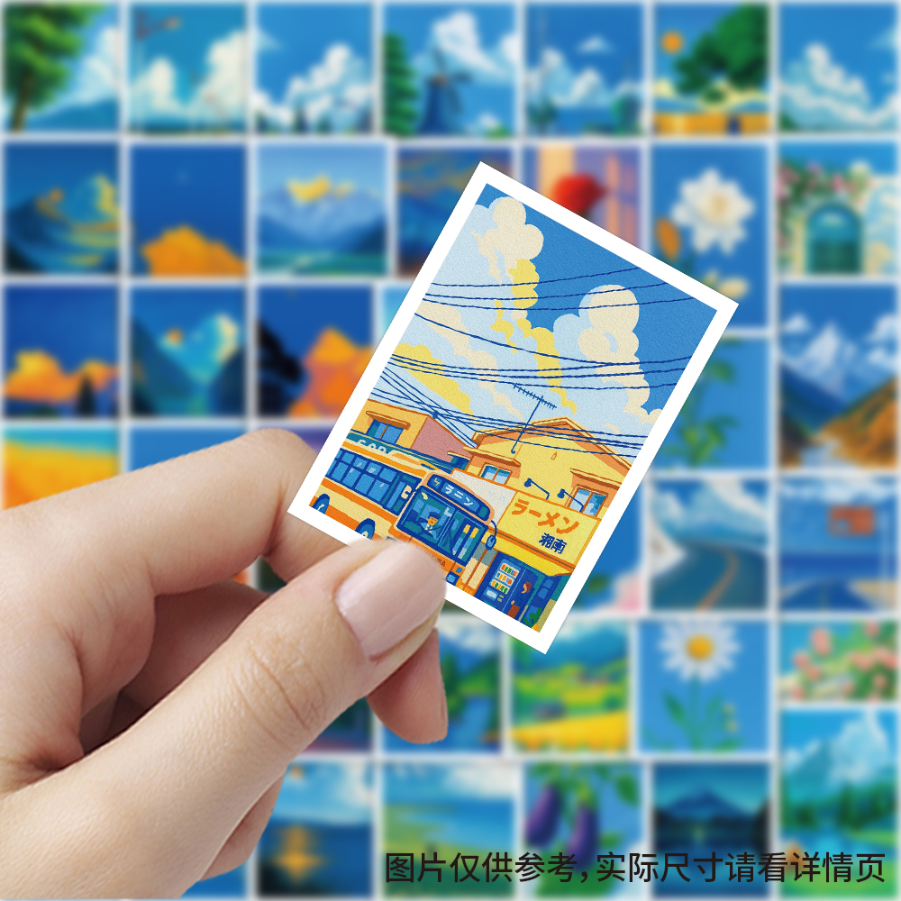 80张丙烯治愈插画贴纸