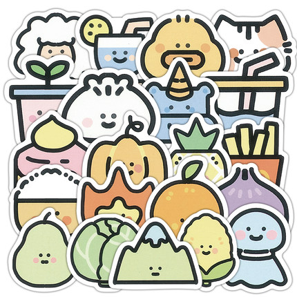 100张卡通可爱手绘动物小贴纸笔记本电脑手机壳水杯封口贴画防水