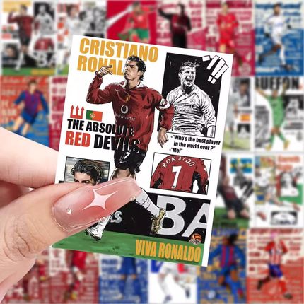 63张足球球星贴纸足球明星周边装饰手机壳笔记本电脑防水贴画diy