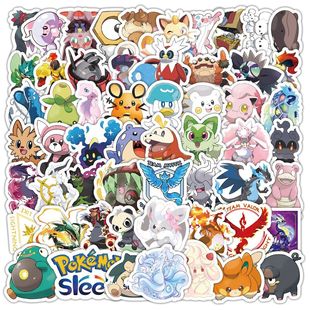 100张可爱卡通贴纸涂鸦笔记本神奇宝贝DIY手账装饰行李箱防水贴画