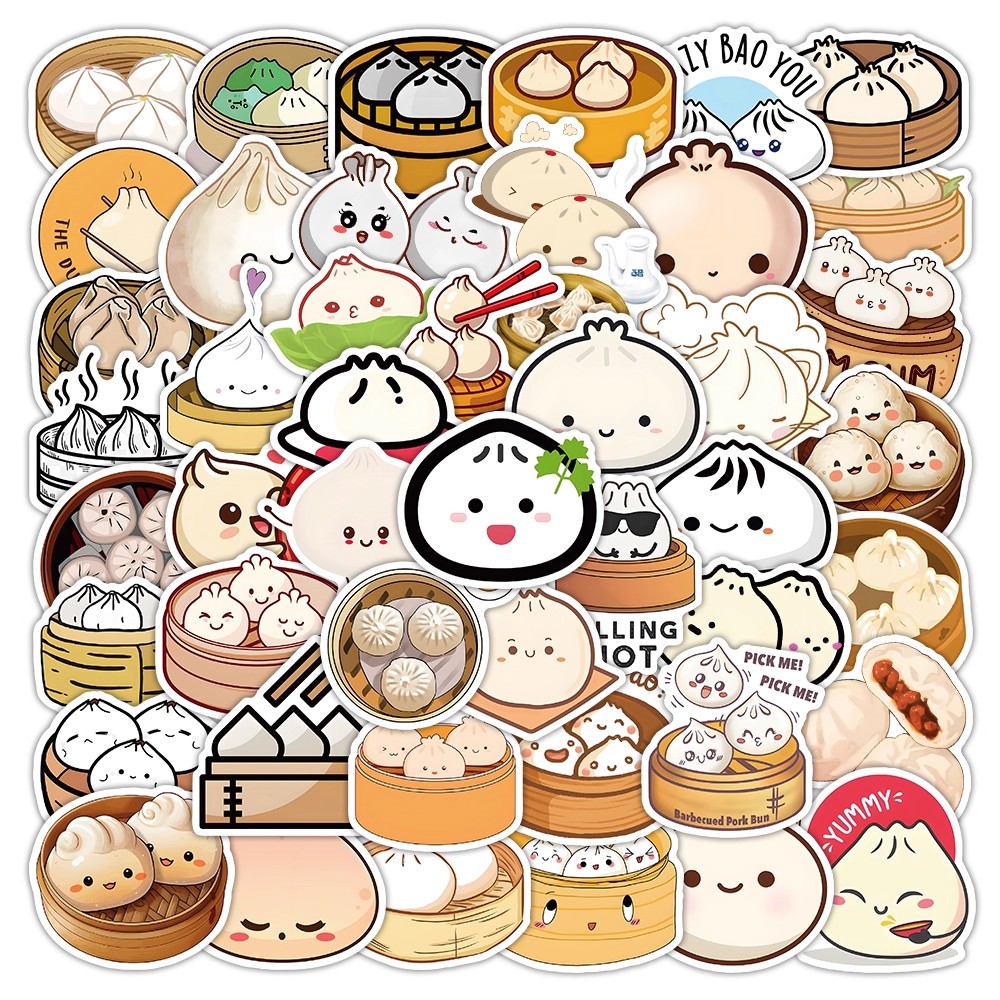 54张卡通可爱小包子表情贴纸