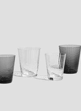 昀/YYUN 锤纹水杯透明玻璃咖啡杯热饮杯耐热茶杯啤酒杯家用果汁杯