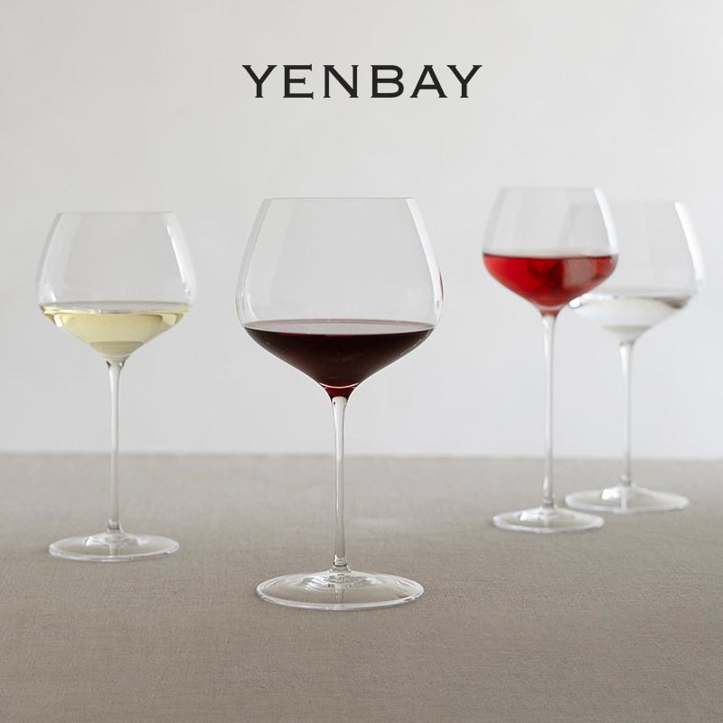 YENBAY Roe Deer手工葡萄酒杯红酒杯家用水晶鸡尾酒杯高脚玻璃杯