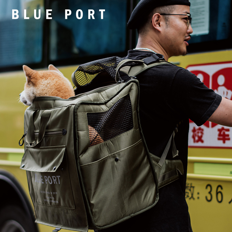 BluePort宠物包狗狗外出神器便携双肩背包犬猫户外旅行猫包狗包