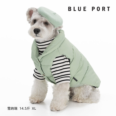 blueport猫狗白鸭绒羽绒服防泼水