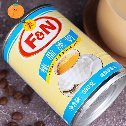 马来西亚进口FN星狮植脂淡奶调制淡炼乳奶茶饮品咖啡390g*5罐商用