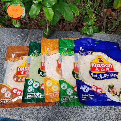Mission Tortilla Wraps麦西恩卷饼Whole Wheat全麦多种口味饼6片