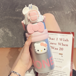 简约保温杯大容量2025新款吸管水杯女生高颜值学生便携手一盖双饮