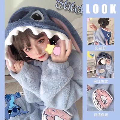 XCMMV可爱卡通情侣睡衣秋冬季