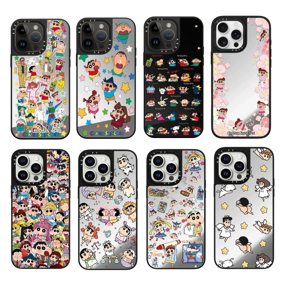 CASE联名蜡笔小新适用于 iPhone16Promax适用Magsafe苹果15Pro手机壳镜面磁吸14网红可爱13卡通12保护套